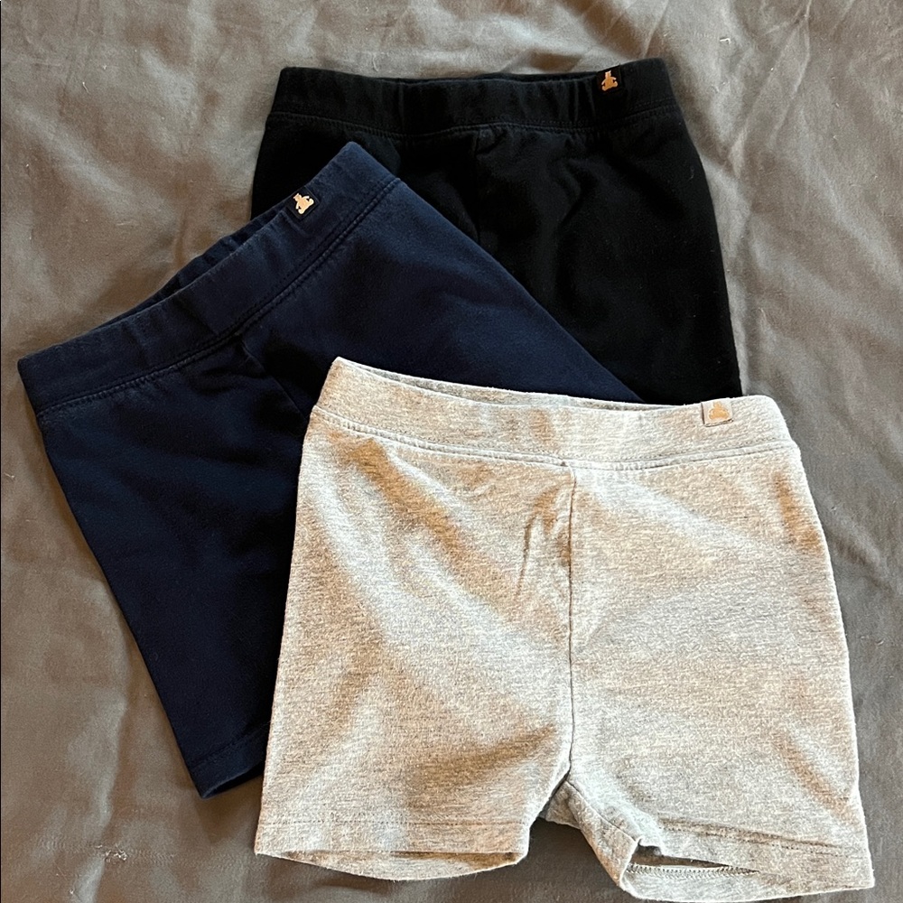 Set of Toddler Shorts - Black, Navy, and Gray